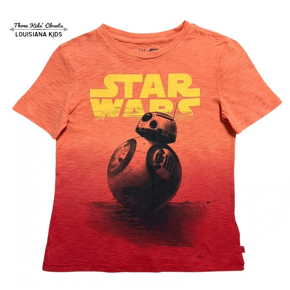 Gap Kids Boys M Star Wars BB-8 Orange Ombré Tee Shirt